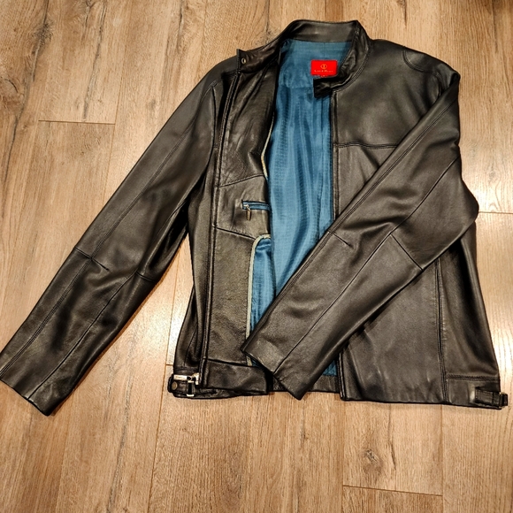 Cole Hann Lambskin Leather Jacket - Picture 2 of 11